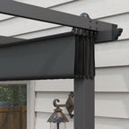 Pergola Gazebo 4x3 m with 8 Drainage Holes, in Aluminium, Metal and Polyester, Dark Gray - Borgè