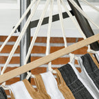 Outsunny Freestanding Hammock with Folding Stand, Cotton Lounger and Steel Frame, Grey