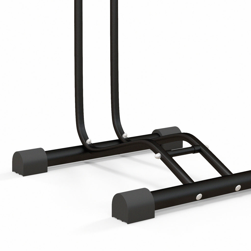 HOMCOM Bike Stand with Adjustable Hooks, Compatible with 24"-29" and 700c Bikes, for Garage, Indoor and Outdoor, Black