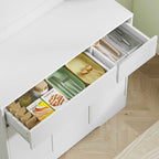 HOMCOM Modern Kitchen Sideboard with 4 Cabinets, 2 Drawers and Adjustable Shelves, 100x38x180 cm, White