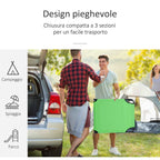 Outsunny Folding Deck Chair with Reading Hole and Cushion, 4-Level Reclining, Oxford Fabric and Steel Frame, Green