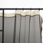 Universal Replacement Gazebo Mosquito Net with Zippers, 302x207cm - Black and Beige