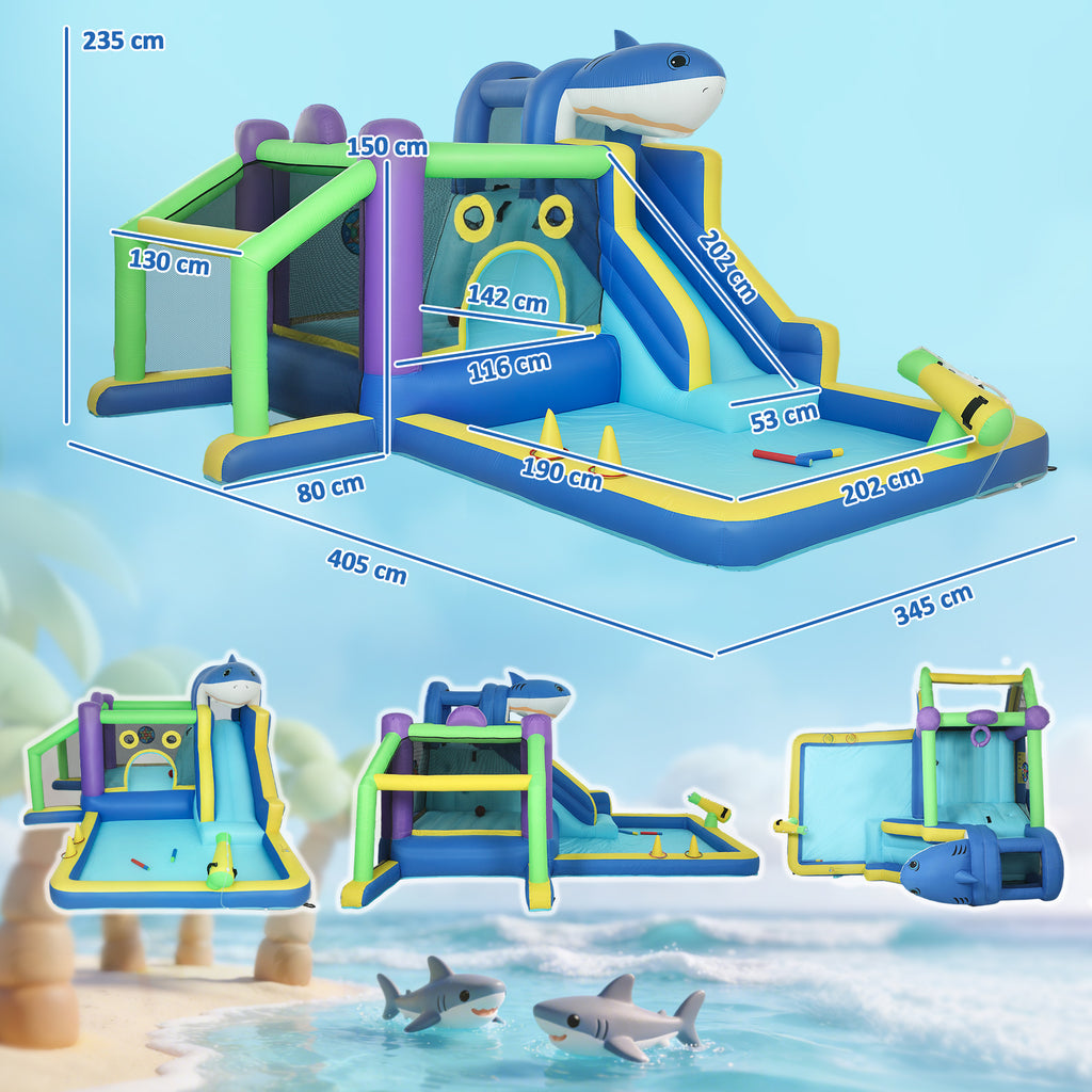 AIYAPLAY Inflatable Shark Theme Slide Pool/Ball Pool for Outdoor Fun for Kids