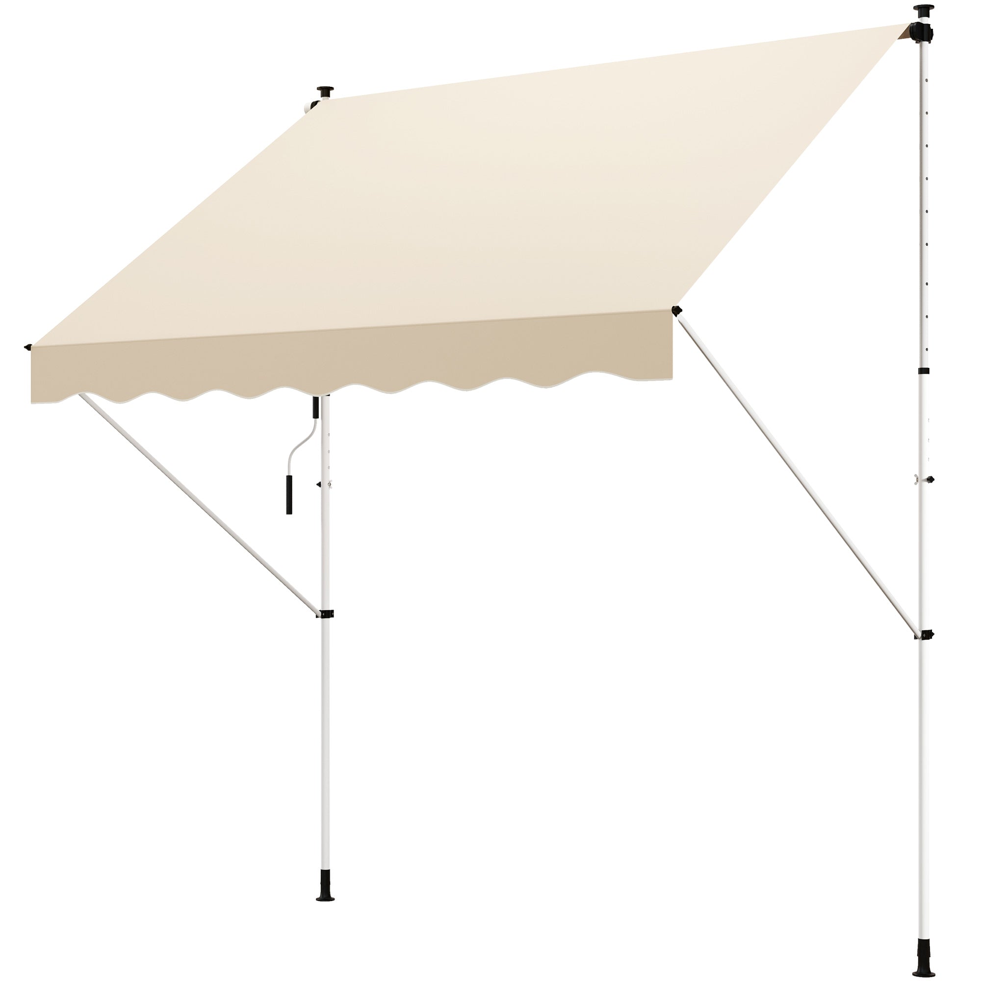 Outsunny 3x1.5m Arm Awning with Crank and Telescopic Structure, Beige