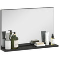 Wall-Mounted Bathroom Mirror with Shelf, Modern and Multipurpose Design, 60x12x40 cm, Black