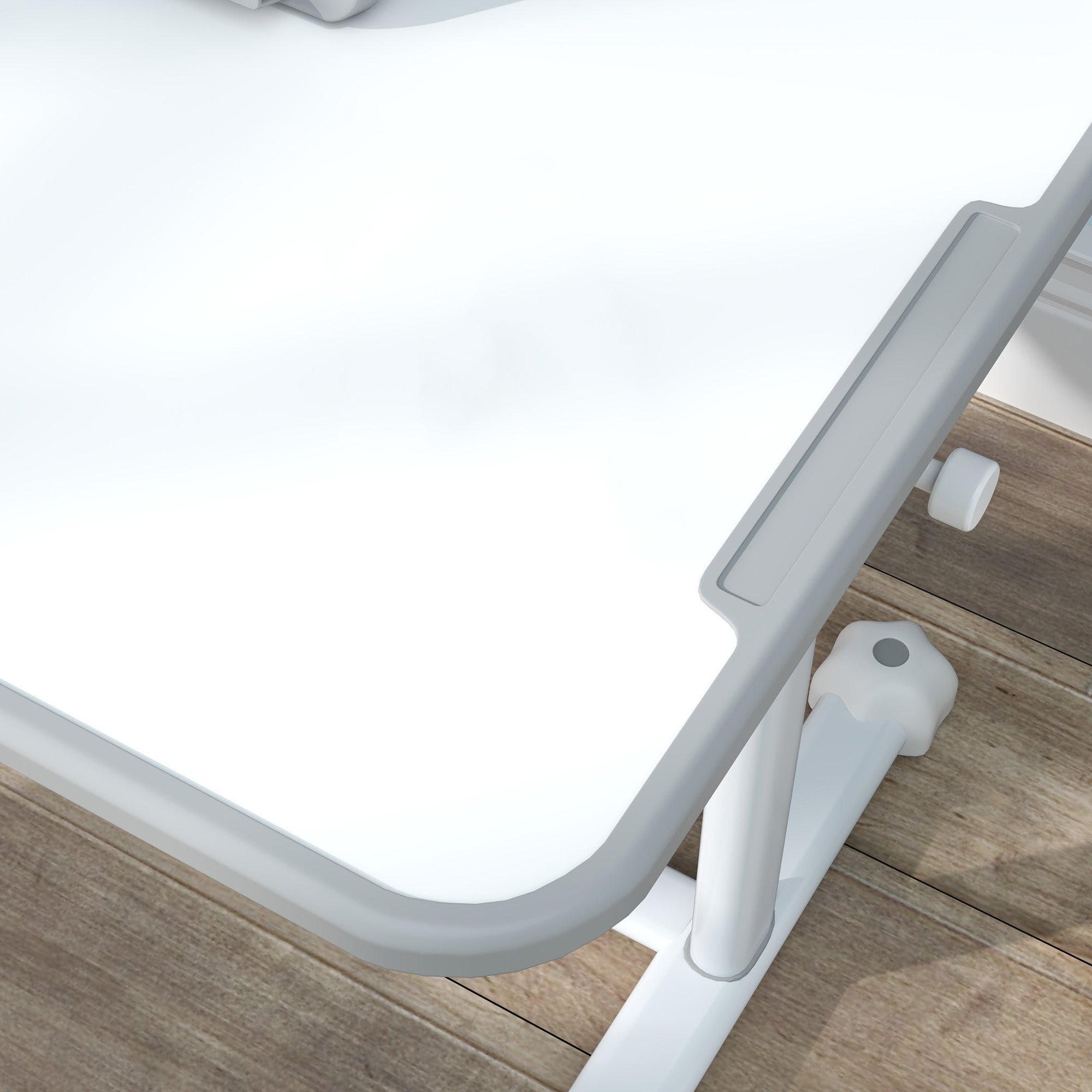 Adjustable Children's Desk and Chair Set, School Desk with Tiltable Top, Drawer, Shelf, Grey