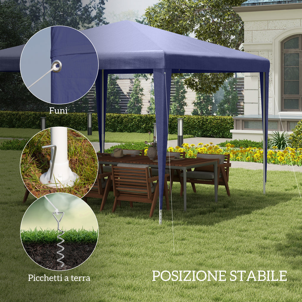 Garden Gazebo 3x3 m Foldable and Portable with Anti-UV Cover, Blue