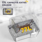 PawHut Enclosed Cat Litter Box with Steel Tray, Scoop and Filters, 40.5x60.5x41.5 cm, Grey and Silver