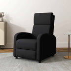 HOMCOM 160° Manual Reclining Relaxing Chair with Linen-Effect Fabric Footrest, Black