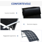 Outsunny Folding Garden Lounger with Cushion, 7-Reclining Backrest, 137x63.5x100.5cm, Black