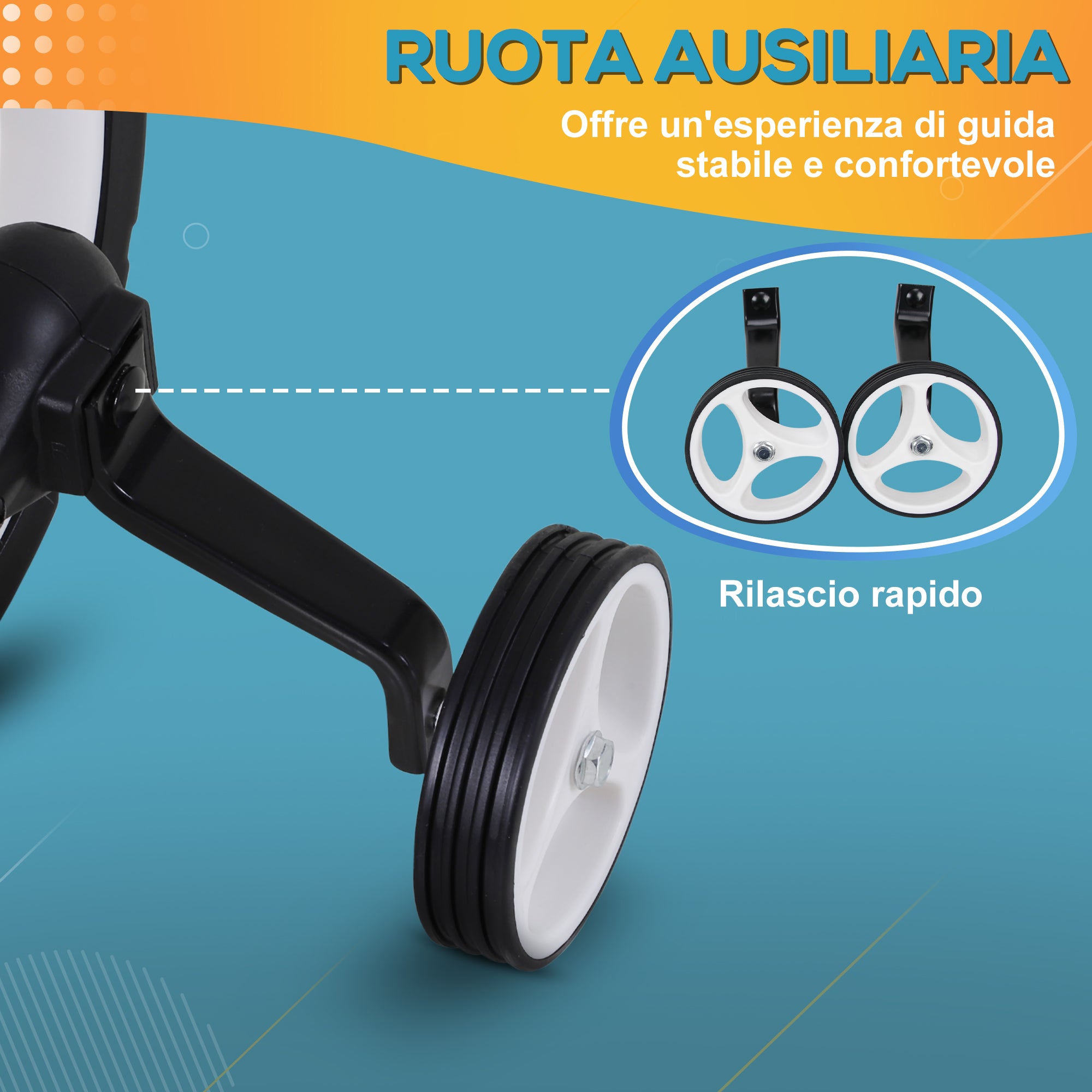 Balance Bike for Kids Ages 2-5 with Adjustable Seat, Auxiliary Wheels and Pedals, Black