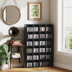 CD Cabinet with Adjustable Shelves for 456 CDs or 336 DVDs, 24 Compartments, 89x20x130.5 cm, Black
