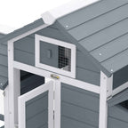 PawHut Wooden Chicken Coop, 151.5x54x87cm, Dark Grey