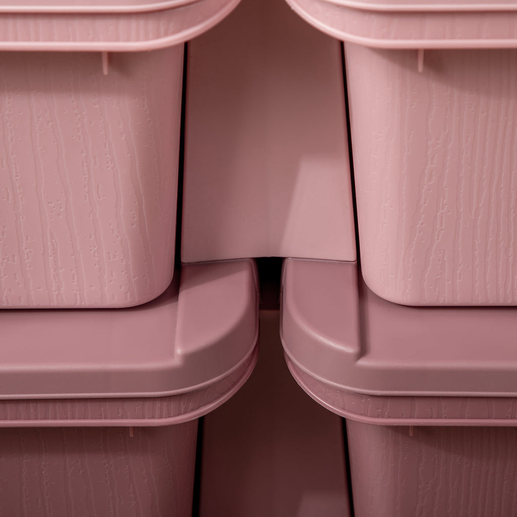 6-Drawer Children's Dresser with Rounded Edges, Pink PP, 75 x 37 x 56.5 cm