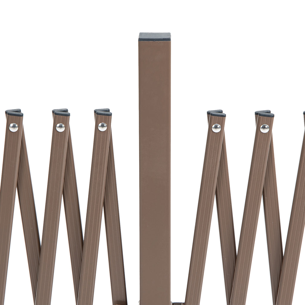Outsunny extensible fence self-supporting steel and aluminum, width 52-405 cm, dark brown - Borgè
