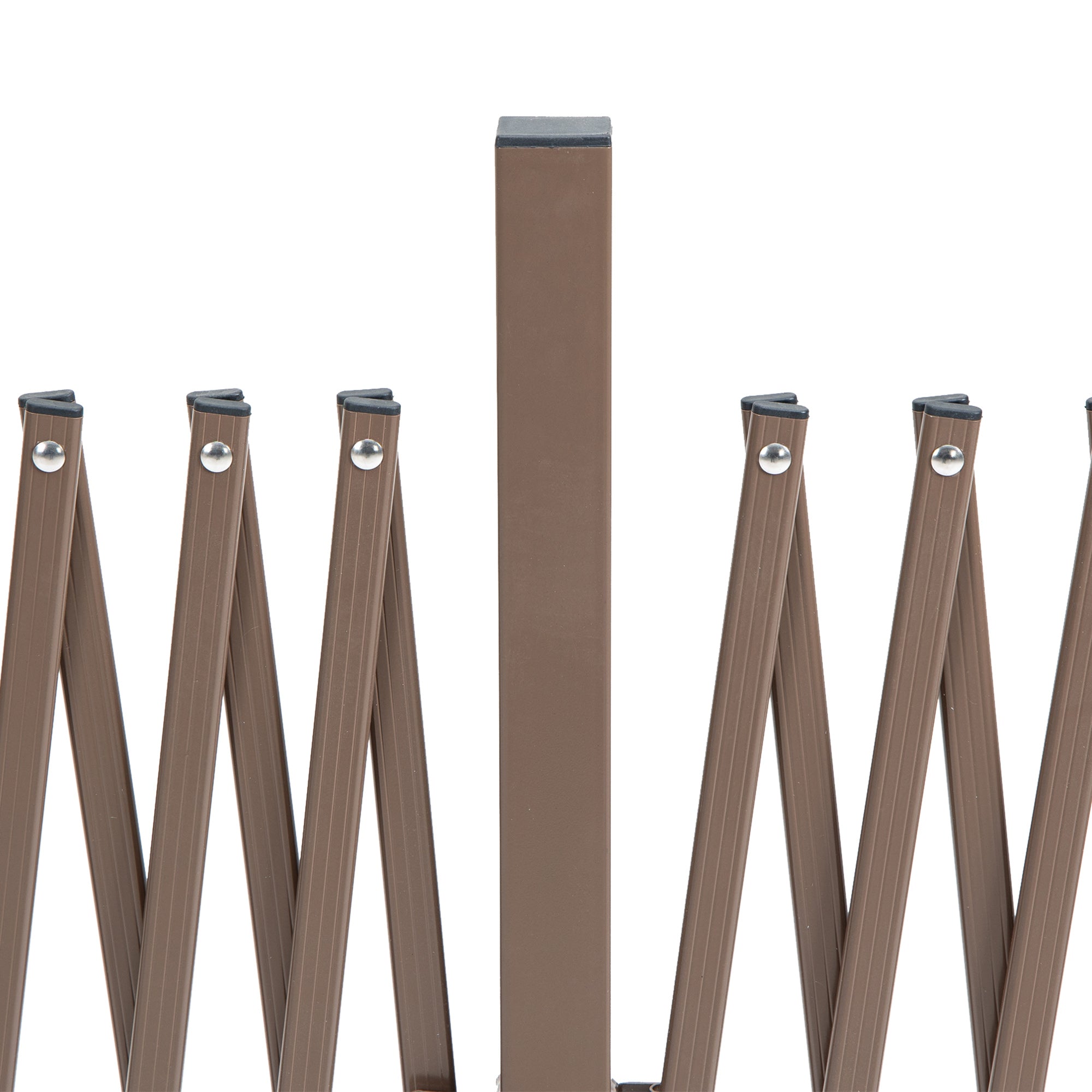 Outsunny extensible fence self-supporting steel and aluminum, width 52-405 cm, dark brown - Borgè