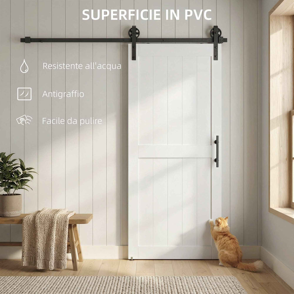 Sliding Door Industrial Style Interior Door, 81.3x213.4cm, Wood