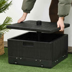 Outsunny 3-in-1 Fillable Multi-Purpose Umbrella Base, Coffee Table and Planter, Black