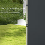 Set of 2 Gazebo Walls 3x3 and 3x6 m in Oxford Fabric with Hinged Doors, 295x195 cm, Dark Gray - Borgè