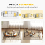 Dog and Puppy Playpen with 12 Modular Panels and 2 Entrances, 80x1.5x60cm - Borge' Group Limited