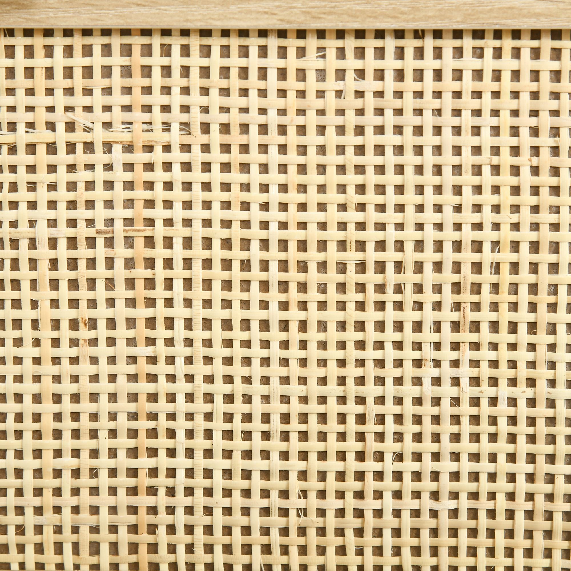HOMCOM 4-Drawer Chest of Drawers in Chipboard and Rattan for Living Room and Bedroom, 80x38x80 cm