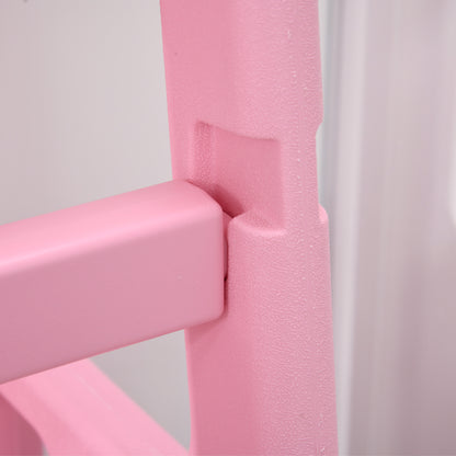 Children's Step Ladder 18 Months-5 Years 3 Levels and Adjustable Height, in HDPE, 47x47x90 cm, Pink