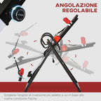 Inversion Bench with Adjustable Angle and Height and Headrest, in Steel and Plastic, 79x114x153 cm, Red and Black