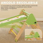 AIYAPLAY 8-in-1 Children's Play Set with Triangle, Smooth Wall and Arch, Made of Poplar and Pine Wood, 191.5 x 74.5 x 63 cm