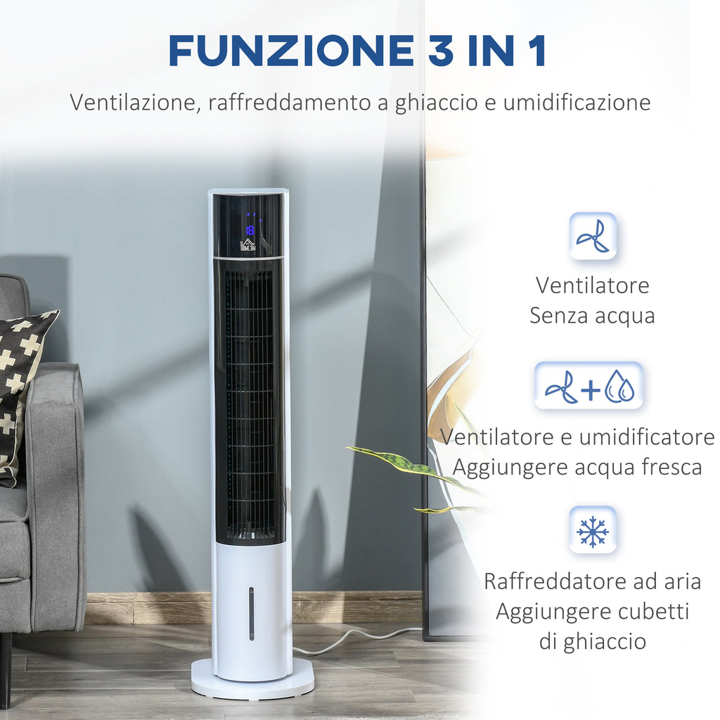 Evaporative Cooler Fan 3 Modes and 3 Speeds, Timer, Oscillation and Remote Control, White