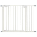 Dog Gate for Small and Medium Dogs with Double Lock and Automatic Closure, 76-103x4.2x77 cm, White