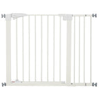 Dog Gate for Small and Medium Dogs with Double Lock and Automatic Closure, 76-103x4.2x77 cm, White