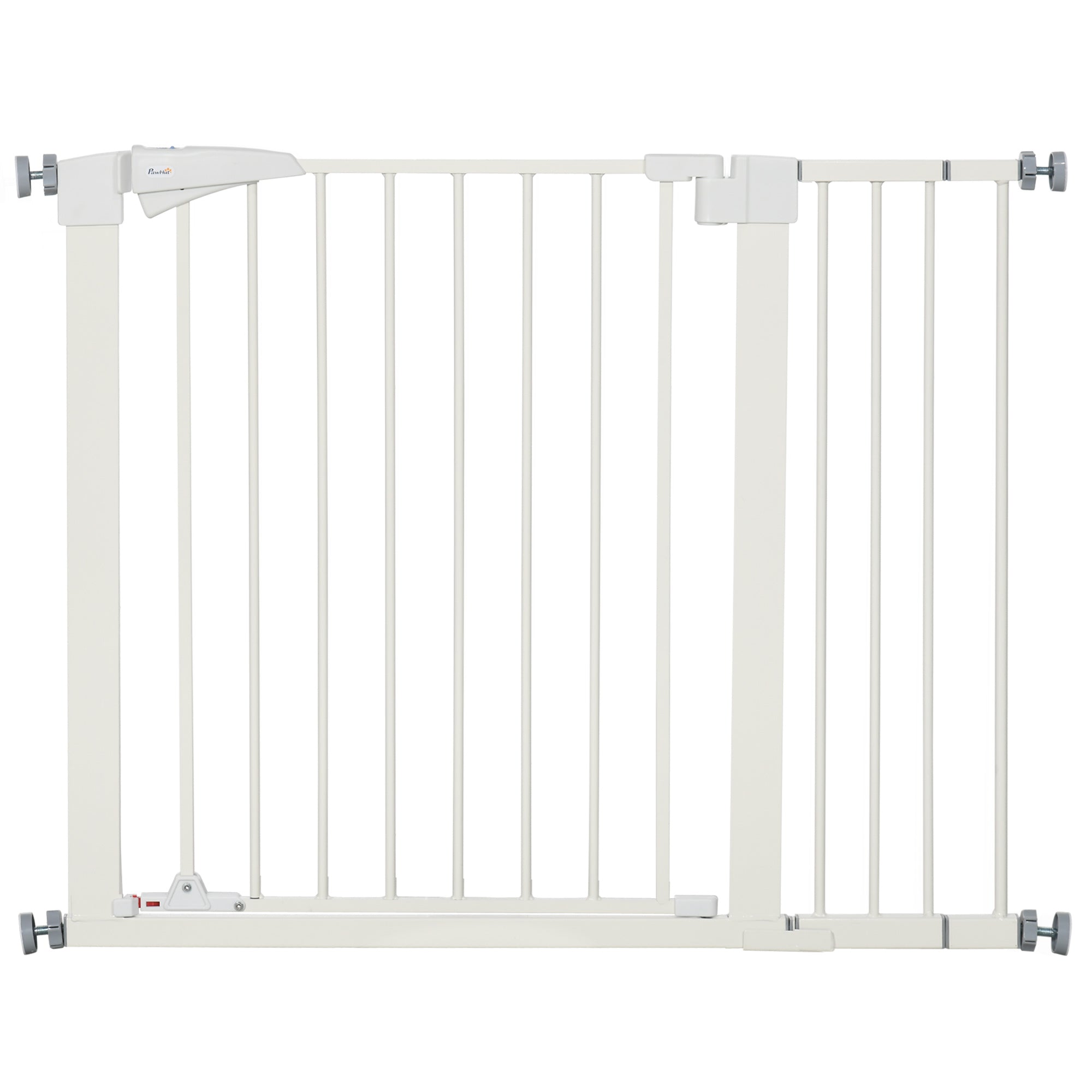 Dog Gate for Small and Medium Dogs with Double Lock and Automatic Closure, 76-103x4.2x77 cm, White