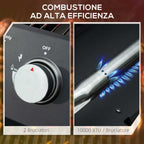 Outsunny Folding Gas Barbecue with Lid, Thermometer and 2 Steel Burners, 55x46.5x41 cm, Black