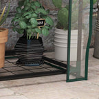 Outsunny Mini Garden Greenhouse with PE Cover, 3 Shelves and Roll-Up Door, 59x39x127 cm, Transparent