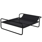 PawHut Raised Dog Bed with Indoor and Outdoor Headrest, 106x81x33 cm, Black