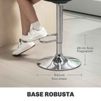 HOMCOM Set of 2 Bar Stools with Backrest and Footrest, in PP, PU Leather and Steel, 38x42x82-104 cm, Black