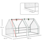 Garden Greenhouse with Reinforced PE Cover and Steel Frame, 180x90x90cm, White