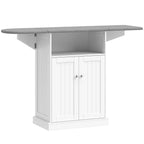 Ironing Cabinet with Folding Ironing Board and Cabinet, 131x37x88.5 cm, White