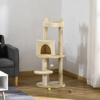 Cat Tree with Spacious Cat Bed and Platform, 104 cm, Cream White