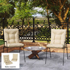 Outsunny Set of 2 Outdoor Chair Cushions with Ties, Polyester and Cotton, 120x50x8 cm, Beige