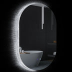 Anti-Fog LED Bathroom Mirror with Adjustable Brightness, Glass and Aluminum, 81x51x4.5 cm