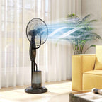 HOMCOM Misting Fan with 3.2L Tank, 3 Modes and 3 Speeds, 70° Oscillation, Timer, Remote Control