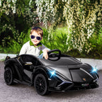 Lamborghini 12V Electric Ride-On Toy Car for Kids Ages 3-5 with Remote Control and 3-5km/h Speed, Black