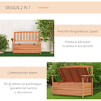 2 Seater Garden Bench with Storage Compartment Wood 112x58x84cm