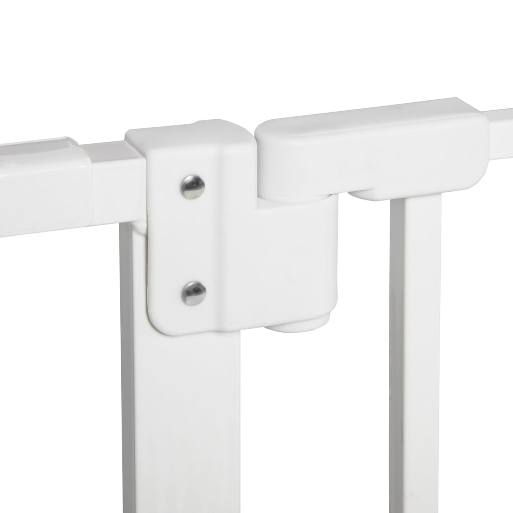 3-Way Dog Gate with Adjustable Width 74-148 cm and Automatic Closure, White