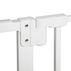 3-Way Dog Gate with Adjustable Width 74-148 cm and Automatic Closure, White