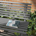 Outsunny 2-Seater Garden Bench with Aluminum Slats, 123x67x79 cm, Gray