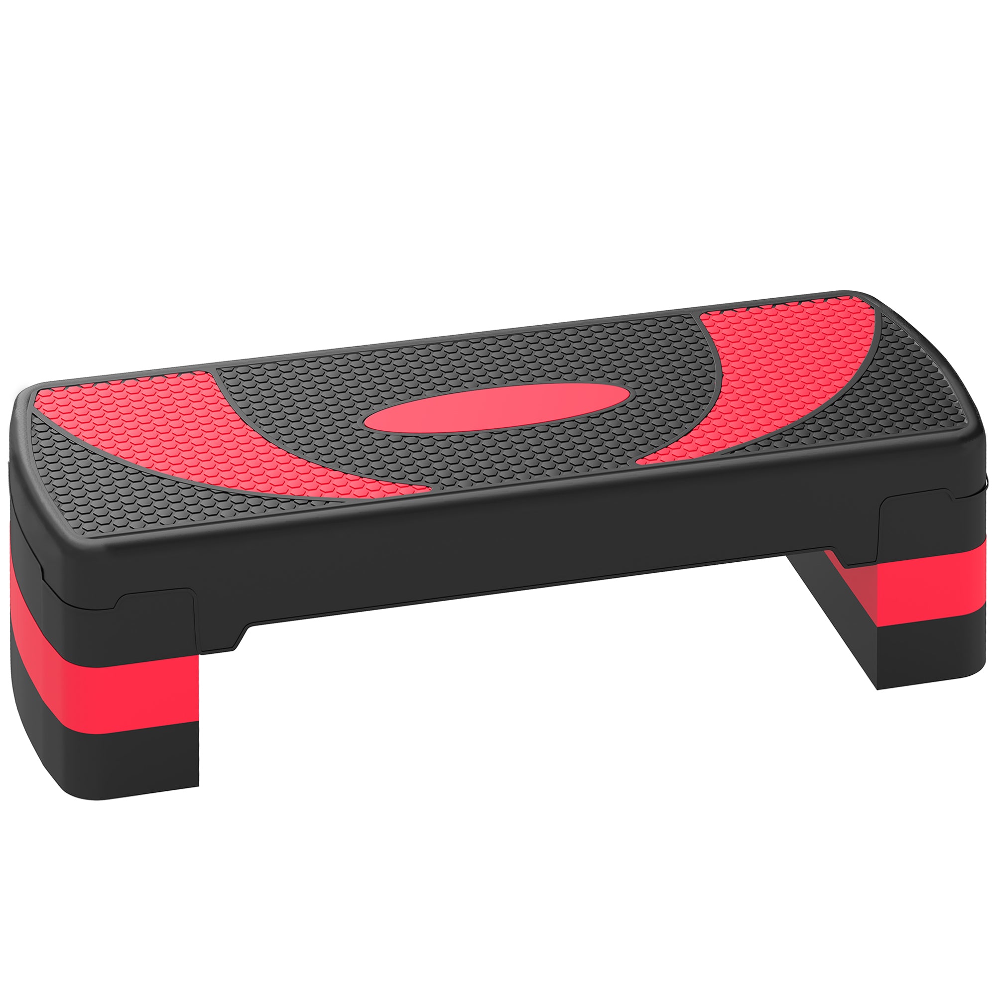 HOMCOM 3-Height Adjustable Aerobic Stepper, Plastic, 80x31x10/15/20 cm, Red and Black