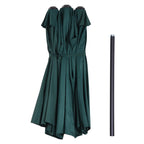 Double Garden Umbrella with Crank Opening, in Steel and Polyester, 455x265x238cm, Dark Green - Borge' Group Limited