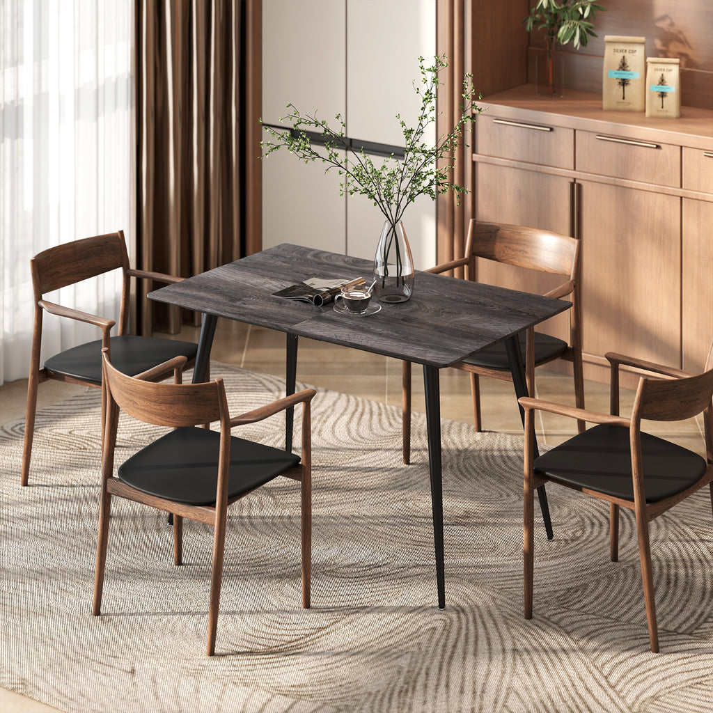 HOMCOM Extendable Dining Table for 6-8 People, 120-160x75cm Extendable Kitchen Table with Wood Effect Top, Steel Legs